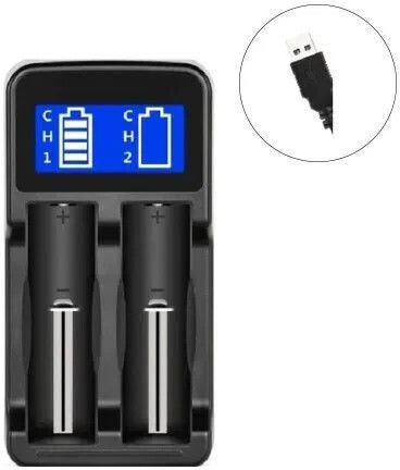 Pujimax HD-8922B USB Charger 2 Batteries Li-ion/Ni-MH Size 18650