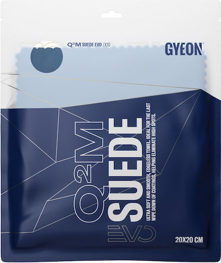 Gyeon Q²m Suede Evo Edgeless Car Microfiber Cloths Seamless Cleaning for Windows 200gsm Light Blue 20x20cm