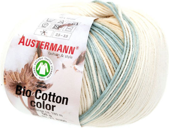Austermann Organic Textile Yarn Bumbac Bio Culoare 101 Tricotat Croșetat 100% Bumbac Organic Nisip 180 M