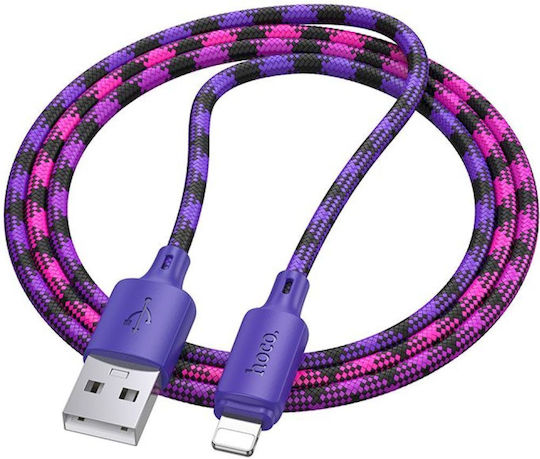 Hoco X116 Geflochten USB-A zu Lightning Kabel Lila 1m