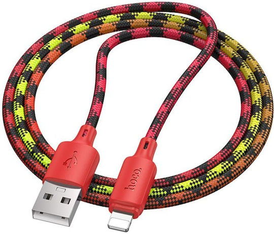 Hoco X116 Braided USB-A to Lightning Cable Red 1m