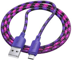Regular USB 2.0 σε micro USB 1m Μωβ
