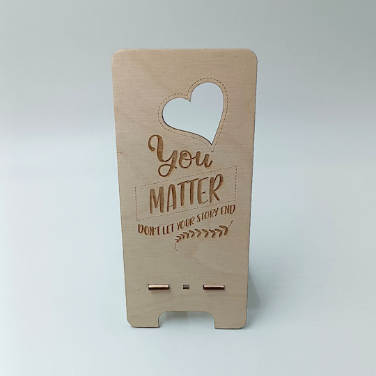 Wooden Desk Stand for Mobile "you Matter" Toxylo