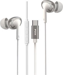 PZX GZ-19810 În ureche Handsfree cu două căști cu mufă USB-C Alb PZX GZ-19810 În ureche Handsfree cu două căști cu mufă USB-C Alb