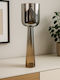 Galifas Kerzenhalter Glas in Silber Farbe 12x40cm 1Stück