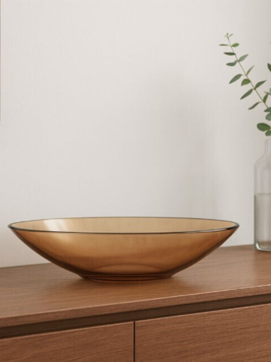 Galifas Glass Decorative Platter Silver 31x8.5x6.5cm