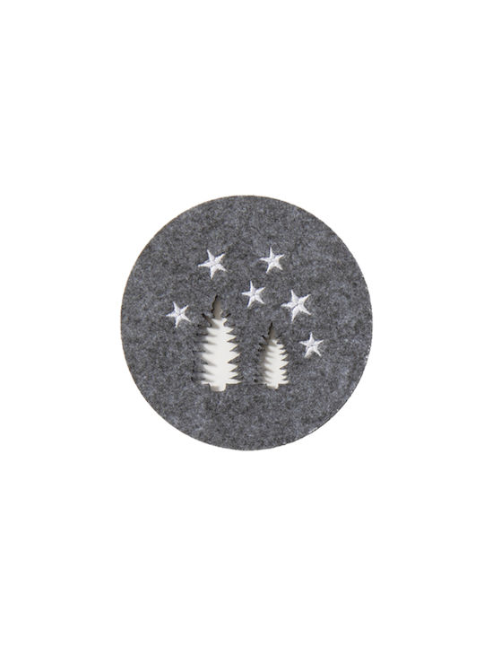 Nef-Nef Homeware Snow Weihnachtlich Untersetzer Stoff Gray D10cm.