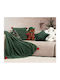 Nef-Nef Homeware Trees Blanket Sherpa Sofa 130x180cm Green