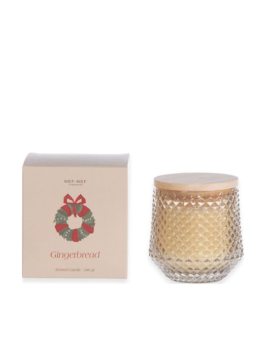 Nef-Nef Homeware Χριστουγεννιάτικο Κερί Μπεζ Gingerbread