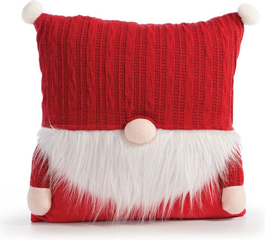 Nef-Nef Homeware Beard Χριστουγεννιάτικη Διακοσμητική Μαξιλαροθήκη Τετράγωνη Κόκκινη 40x40εκ.