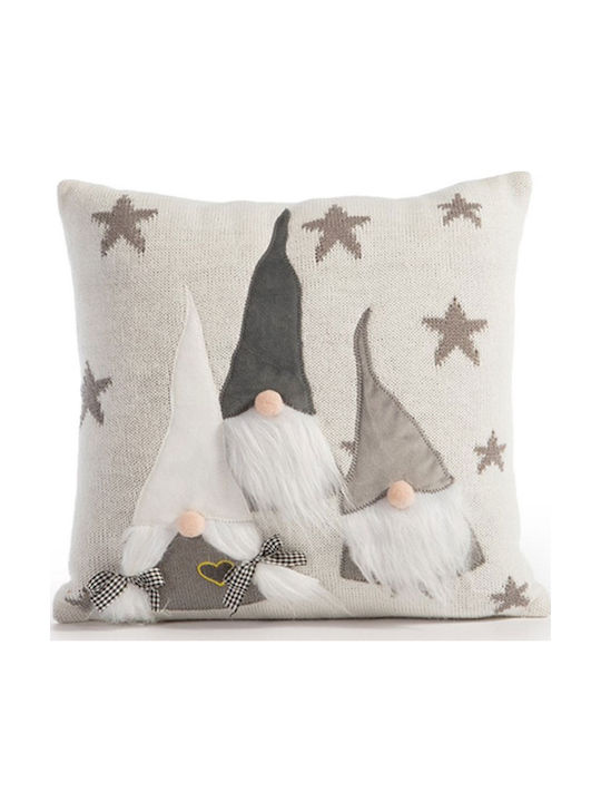 Nef-Nef Homeware Christmas Decorative Square Pillowcase Stars White 40x40cm