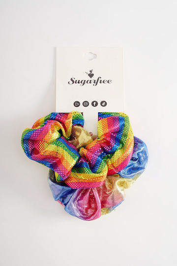 Set 2 Elastice Pentru Păr Scrunchies Textură Lucioasă Violetă