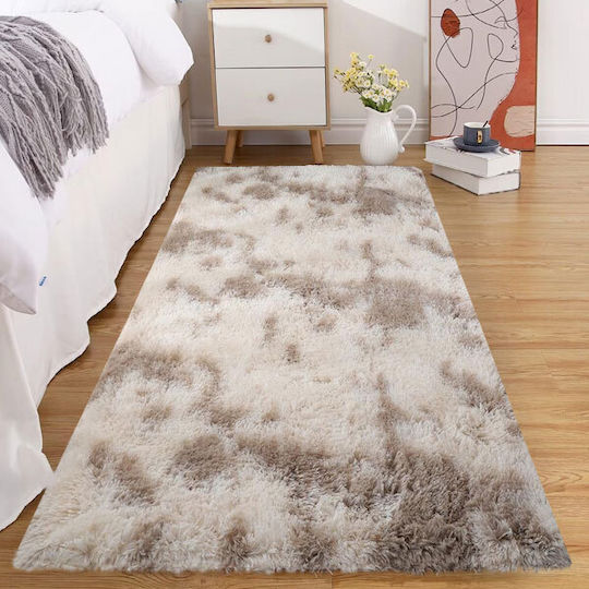 SpitiBazaar Antiderapant Covor Rectangular Din blană Light Brown