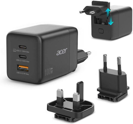 Acer Φορτιστής Laptop 100W με Αποσπώμενο Καλώδιο Τροφοδοσίας