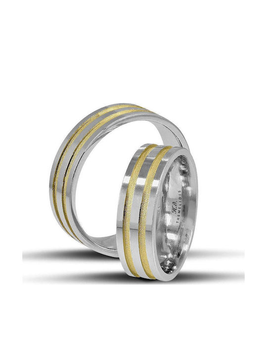 Themelidis Jewels Wedding Rings Bicolour 22K