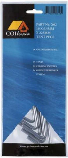 Πασσαλακια Σκηνης Oztrail Galvanised Tent Pegs 10 Pack 225mm X 6.3mm Ozt-666