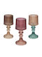 Zaros Candle Holder Glass 17cm 1pcs Various Colors