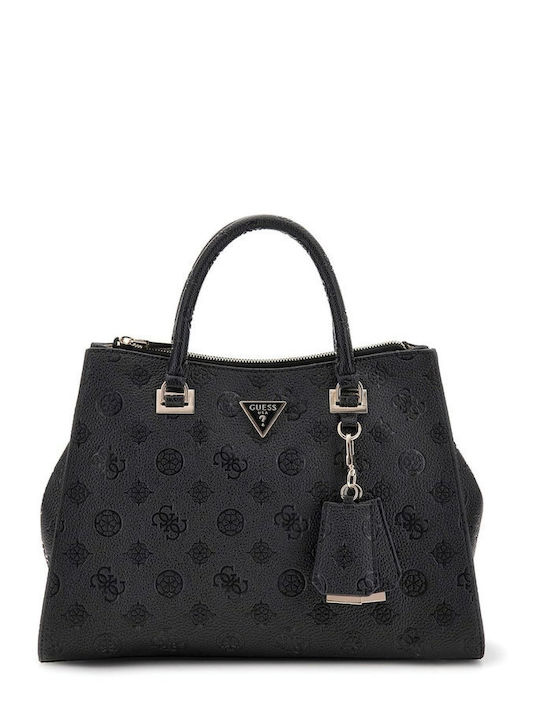 Guess Γυναικεία Satchel Τσάντα Μαύρη