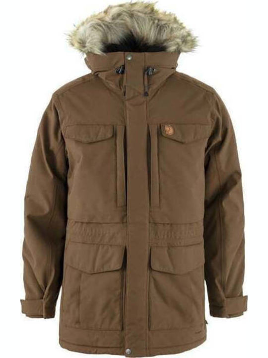 Fjallraven Nuuk Χειμωνιάτικο Μπουφάν Παρκά Καφέ