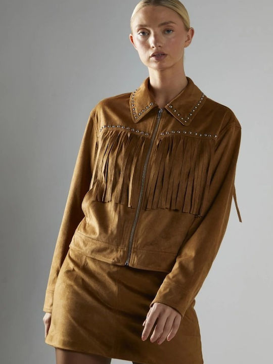 Γυναικείο Μπουφάν για Χειμώνα Καφέ