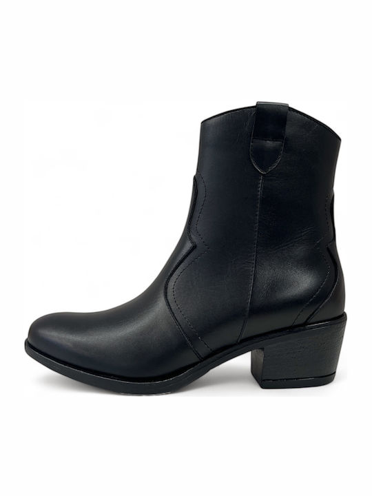 Leather Women's Cowboy Boots Black