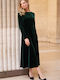 Midi Abendkleid Samt Emerald