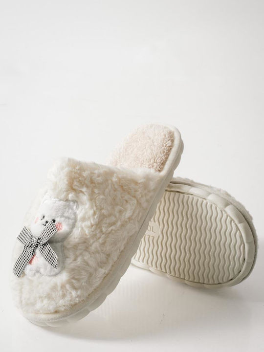 The Shoemart Women's Slippers with Animals White
