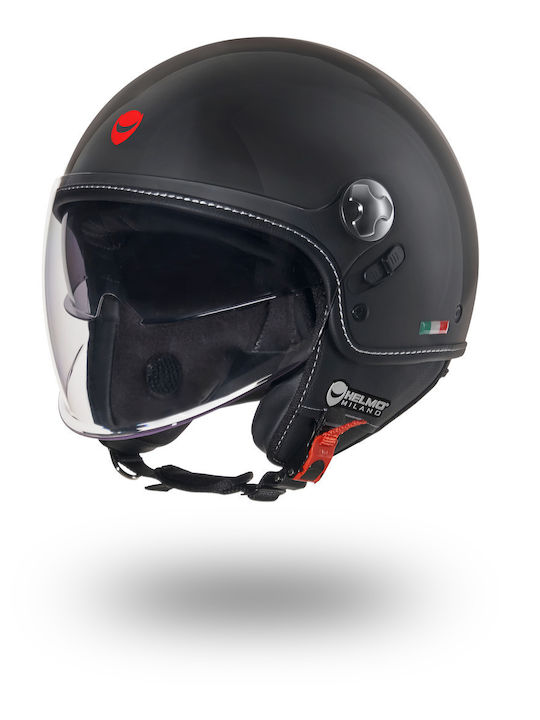 Helmo Milano EOS Negru Lucios Casca Moto Tip Je...