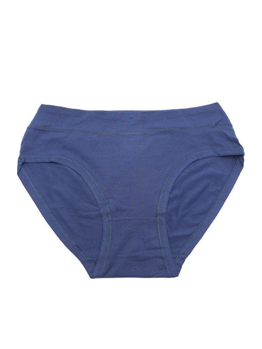 Power Flower Cotton Women's Briefs Blue Lace