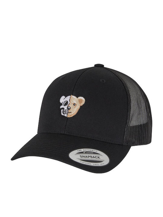 Skull Bear Retro LKW-Fahrer Kappen Schwarz Einzeln Skull Bear Retro LKW-Fahrer Kappen Schwarz Einzeln