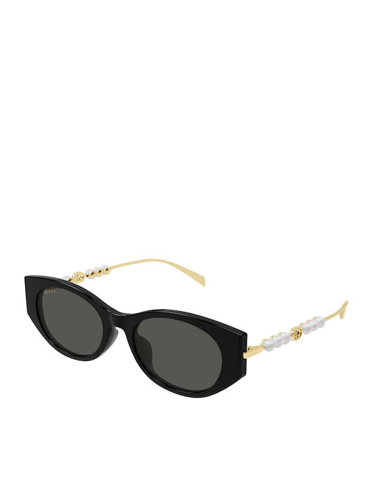 Gucci Damentaschen Sonnenbrille mit Schwarzem Rahmen und Grauen Gläsern GG1970SA 001