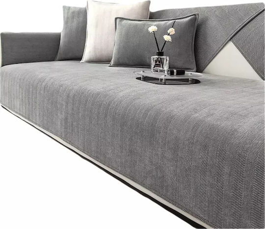 Ελαστικό Κάλυμμα Τριθέσιου Καναπέ Gray 90x180cm