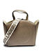 Circle Leather Women's Bag Tote Handbag Gray