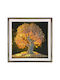 Maxi Size Money Tree Canvas Painting Shiny Effect In Minimalist Frame 72x72 Cm