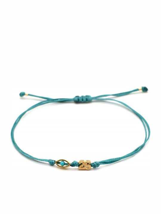 Brățară Talisman 26 Ochi Protector Macrame Petrol