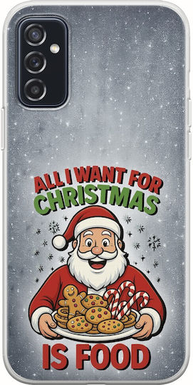 All I Want Christmas Is Food Samsung Galaxy M52 5G Flexible TPU Transparent Silicone Mobile Phone Case
