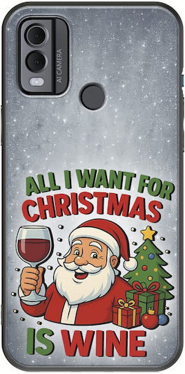 All I Want Christmas Is Wine Nokia C22 Black TPU Black Silicone