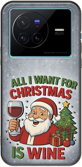 All I Want Christmas Is Wine Vivo X80 Black TPU Husa Neagră Din Silicon