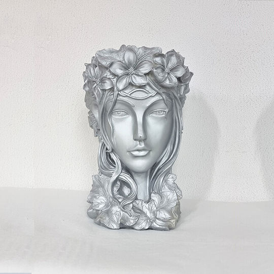 Velve Βάζο Ασημένιο Ασημί Φ17cm