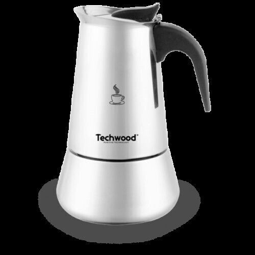Techwood Electric Stovetop Espresso Pot 12 Cups Inox Argintiu