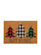 Nef-Nef Homeware Entrance Mat made of Coir with Anti-slip Backing Trees Of Joy Beige 40x60cm
