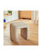 Stool For Living Room Upholstered with Leatherette A-s Sisco Klay 43x42x44cm