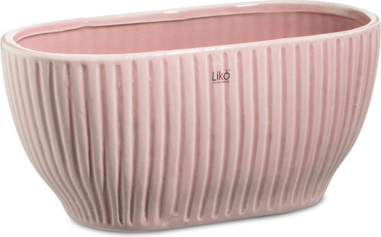 Fankon Flowers Planter Ceramic Pink 28x16.5x14.2cm.