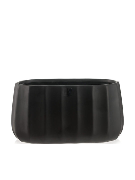 Fankon Flowers Planter Ceramic Black 27x14.5x14cm.