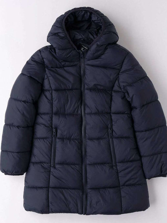 Padded Kids Casual Long Navy Blue Jacket