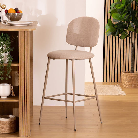 Fabric Outdoor Bar Stool Beige 43x52.5x108.5cm