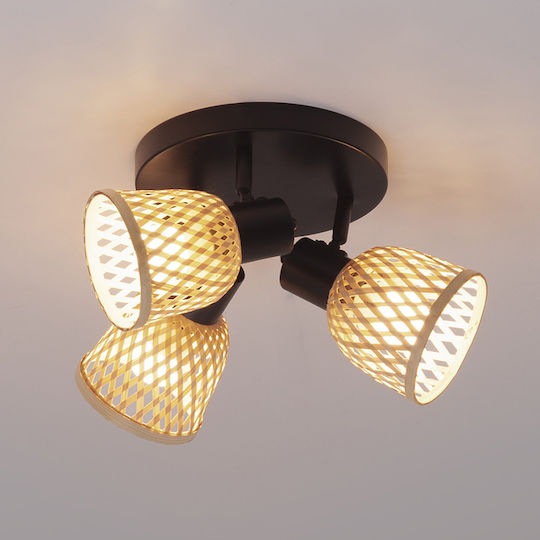 Тройно Спот с Цокъл E14 в Черен Цвят