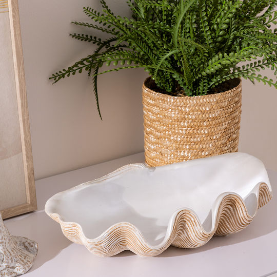 Bol Decorativ Polirosină Alb 36x20x8cm 1buc