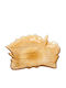 K-M Leaf Διακοσμητικό Μπωλ Γυάλινο Καφέ 26.3x25.5x4cm