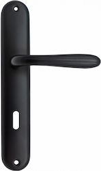 Arte Lever Middle Door Plate Pair Black Arte Lever Middle Door Plate Pair Black